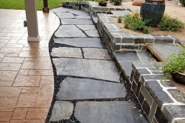 a stone hardscape feature