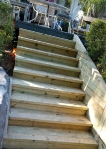 fresh wooden stairs