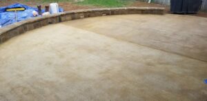 freshly done concrete pad