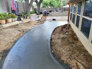 fresh concrete pathway