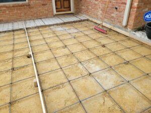 getting ready to pour cement