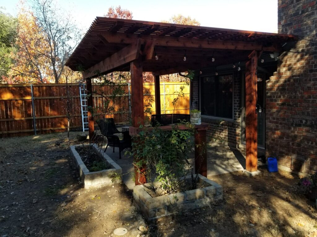 patio covered by a pergola