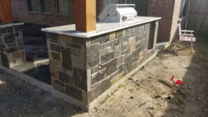 custom built outdoor kitchen