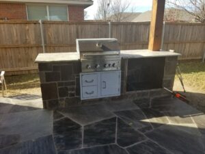 custom built outdoor kitchen