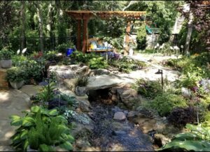 beatiful garden in a backyard